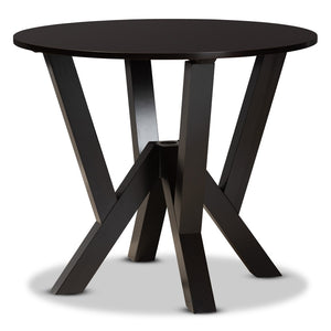 Baxton Studio Baxton Studio Nada Modern 5-Piece Dining Set with Dark Brown Faux Leather Chairs & Geometric Table Design Nada-Dark Brown-5PC Dining Set