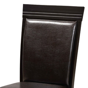 Baxton Studio Baxton Studio Nada Modern 5-Piece Dining Set with Dark Brown Faux Leather Chairs & Geometric Table Design Nada-Dark Brown-5PC Dining Set
