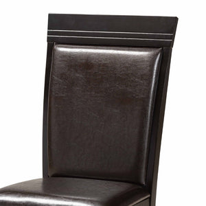 Baxton Studio Baxton Ancel 5-Piece Modern Dining Set - Dark Brown Faux Leather Chairs & Round Table for Elegance Ancel-Dark Brown-5PC Dining Set