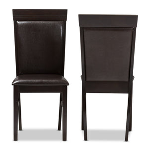 Baxton Studio Baxton Studio Thea Set of 2 Modern Dark Brown Faux Leather Dining Chairs for Stylish Interiors RH131C-Dark Brown-DC
