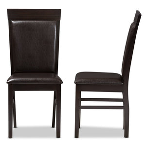 Baxton Studio Baxton Studio Thea Set of 2 Modern Dark Brown Faux Leather Dining Chairs for Stylish Interiors RH131C-Dark Brown-DC