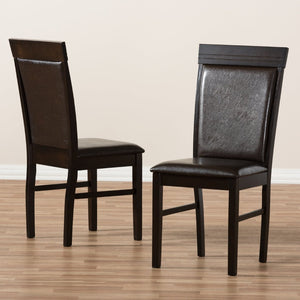 Baxton Studio Baxton Studio Thea Set of 2 Modern Dark Brown Faux Leather Dining Chairs for Stylish Interiors RH131C-Dark Brown-DC