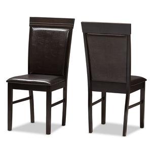 Baxton Studio Baxton Studio 5-Piece Modern Dining Set: Dark Brown Faux Leather & Rubberwood for Chic Spaces RH131C-Dark Brown Dining Set