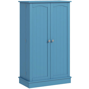 English Elm HOMCOM 41" Kitchen Pantry Storage Cabinet with 5-Tier Shelves, 12 Door Racks, Anti-Tip Straps, Sleek Design Blue W2225P229099