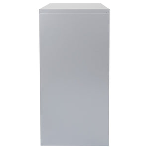 OSP Home Furnishings 36" Steel Lateral File Cabinet with Ball Bearing Drawers Locking Security and Leveling Glides 3 Glides Silver LF336-SV