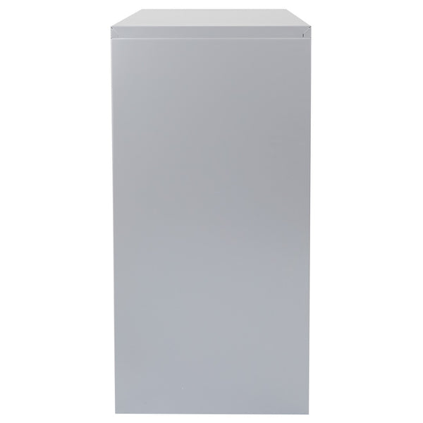 OSP Home Furnishings 36" Steel Lateral File Cabinet with Ball Bearing Drawers Locking Security and Leveling Glides 3 Glides Silver LF336-SV