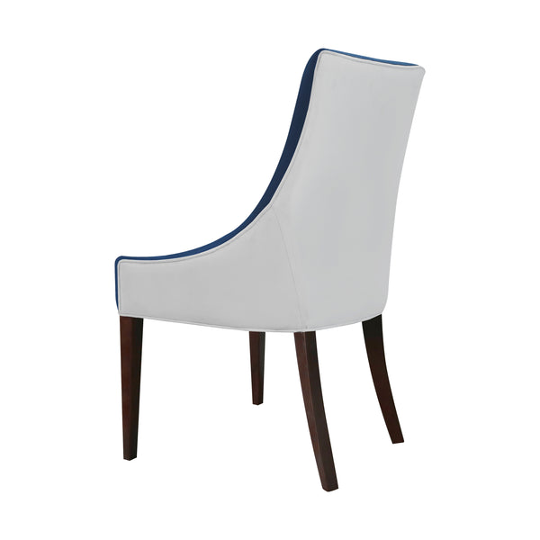 Comfort Pointe Jolie Upholstered Dining Chair -Navy Blue Navy Blue/Snow, Walnut Finish