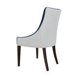 Comfort Pointe Jolie Upholstered Dining Chair -Navy Blue Navy Blue/Snow, Walnut Finish