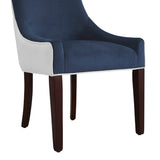 Comfort Pointe Jolie Upholstered Dining Chair -Navy Blue Navy Blue/Snow, Walnut Finish