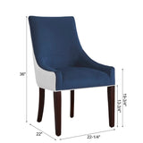 Comfort Pointe Jolie Upholstered Dining Chair -Navy Blue Navy Blue/Snow, Walnut Finish