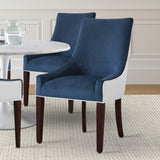 Comfort Pointe Jolie Upholstered Dining Chair -Navy Blue Navy Blue/Snow, Walnut Finish