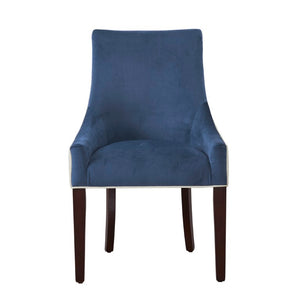 Comfort Pointe Jolie Upholstered Dining Chair -Navy Blue Navy Blue/Snow, Walnut Finish