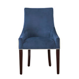 Comfort Pointe Jolie Upholstered Dining Chair -Navy Blue Navy Blue/Snow, Walnut Finish