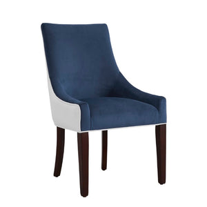 Comfort Pointe Jolie Upholstered Dining Chair -Navy Blue Navy Blue/Snow, Walnut Finish