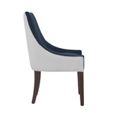 Comfort Pointe Jolie Upholstered Dining Chair -Navy Blue Navy Blue/Snow, Walnut Finish