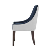 Comfort Pointe Jolie Upholstered Dining Chair -Navy Blue Navy Blue/Snow, Walnut Finish