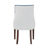 Comfort Pointe Jolie Upholstered Dining Chair -Navy Blue Navy Blue/Snow, Walnut Finish