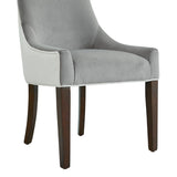 Comfort Pointe Jolie Upholstered Dining Chair -Smoke Smoke/Snow, Walnut Finish