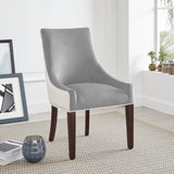 Comfort Pointe Jolie Upholstered Dining Chair -Smoke Smoke/Snow, Walnut Finish