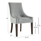 Comfort Pointe Jolie Upholstered Dining Chair -Smoke Smoke/Snow, Walnut Finish