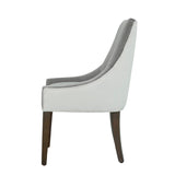 Comfort Pointe Jolie Upholstered Dining Chair -Smoke Smoke/Snow, Walnut Finish