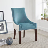 Comfort Pointe Jolie Upholstered Dining Chair -Seafoam Seafoam/Snow, Walnut Finish