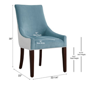 Comfort Pointe Jolie Upholstered Dining Chair -Seafoam Seafoam/Snow, Walnut Finish