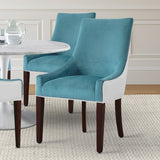 Comfort Pointe Jolie Upholstered Dining Chair -Seafoam Seafoam/Snow, Walnut Finish