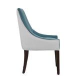 Comfort Pointe Jolie Upholstered Dining Chair -Seafoam Seafoam/Snow, Walnut Finish