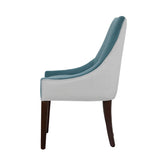 Comfort Pointe Jolie Upholstered Dining Chair -Seafoam Seafoam/Snow, Walnut Finish