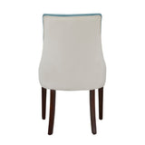 Comfort Pointe Jolie Upholstered Dining Chair -Seafoam Seafoam/Snow, Walnut Finish