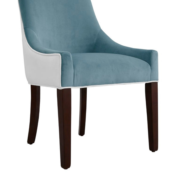 Comfort Pointe Jolie Upholstered Dining Chair -Seafoam Seafoam/Snow, Walnut Finish