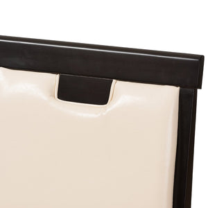 Baxton Studio Baxton Studio Evelyn Dining Chair Set of 2 - Modern Beige Faux Leather with Dark Brown Finish RH5998C-Dark Brown/Beige-DC