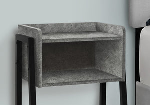 English Elm Accent Table Two Tier Industrial Nightstand with Reclaimed Wood Look and Black Metal Legs B2710P219345