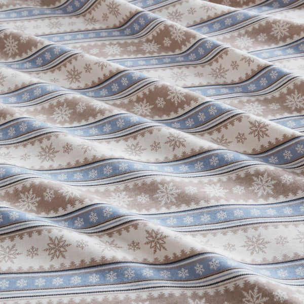 English Elm 3 Pcs Twin Sheet Set - Cozy Blue Snowflake Design, 100% Cotton Flannel For Warmth & Comfort B035P319779