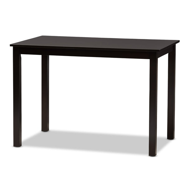 Baxton Studio Baxton Studio Adley 5-Piece Modern Dining Set with Dark Brown Finish & White Faux Leather Seats RH5510C-Dark Brown/White Dining Set