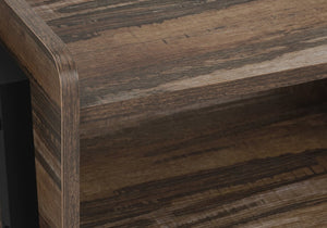 English Elm Accent Table Two Tier Industrial Nightstand with Reclaimed Wood Look and Black Metal Legs B2710P219344