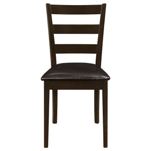 English Elm Arvin Cappuccino 5 Piece Dining Set with Bench, Tapered Legs, Faux Leather Seats, Modern Oak Finish B062P337752