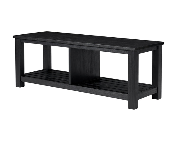 New Pacific Direct Tiburon Tv Bench - Sleek Brushed Black Acacia Wood Design For Modern Media Storage Solutions Alto Black  803516-434-npd