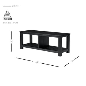 New Pacific Direct Tiburon Tv Bench - Sleek Brushed Black Acacia Wood Design For Modern Media Storage Solutions Alto Black  803516-434-npd