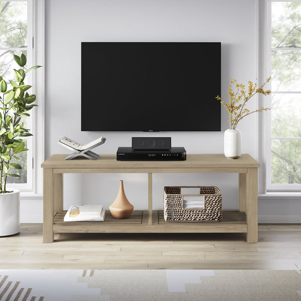 New Pacific Direct Tiburon Tv Bench - Sleek Brushed Black Acacia Wood Design For Modern Media Storage Solutions Drifted Sand  803516-ds-npd