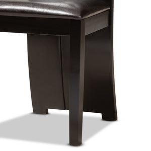 Baxton Studio Baxton Kenyon 7-Piece Modern Dining Set with Plush Faux Leather Chairs & Elegant Circular Table Kenyon-Dark Brown-7PC Dining Set