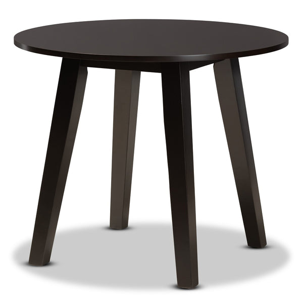 Baxton Studio Baxton Studio Torin Modern 5-Piece Dining Set with Dark Brown Faux Leather & Circular Table Design Torin-Dark Brown-5PC Dining Set