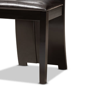 Baxton Studio Baxton Studio Torin Modern 5-Piece Dining Set with Dark Brown Faux Leather & Circular Table Design Torin-Dark Brown-5PC Dining Set