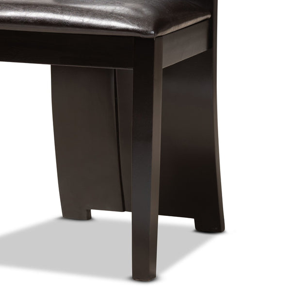Baxton Studio Baxton Studio Torin Modern 5-Piece Dining Set with Dark Brown Faux Leather & Circular Table Design Torin-Dark Brown-5PC Dining Set