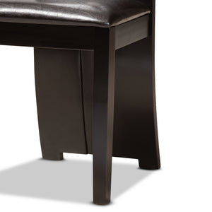 Baxton Studio Baxton Studio Sorley 5-Piece Modern Dining Set with Dark Brown Faux Leather & Wood for Small Spaces Sorley-Dark Brown-5PC Dining Set