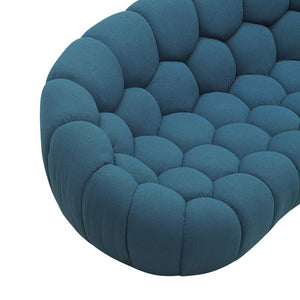 VIG Furniture Yolonda Curved Dark Teal Teddy Sofa — Sculptural Hex-Tufted 3-Seat Modern Plush Comfort, 104.7" VGEV2126C-SOFA-C-15