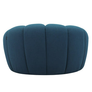 VIG Furniture Yolonda Curved Dark Teal Teddy Chair With Hexagonal Tufting, Solid Wood Frame, 440 Lb Capacity VGEV2126C-CHR-C-15