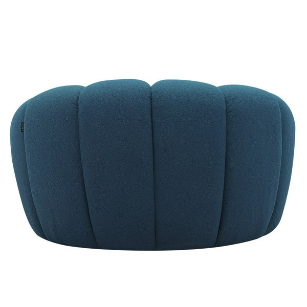 VIG Furniture Yolonda Curved Dark Teal Teddy Chair With Hexagonal Tufting, Solid Wood Frame, 440 Lb Capacity VGEV2126C-CHR-C-15