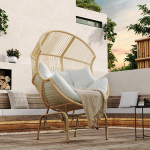 English Elm Christopher Knight Home® - Palos Outdoor Wicker Glider Chair - Light Brown, Ergonomic Comfort With Smooth Gliding Motion, Durable Design N775P191232L